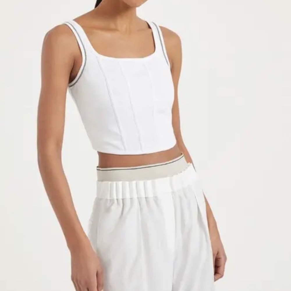 Brunello Cucinelli Corset Top with Monili trim